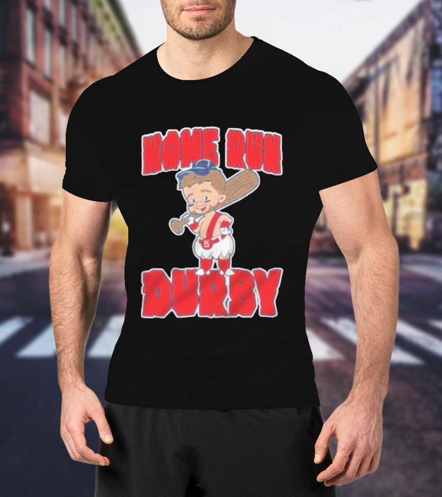 Boston Red Sox Payton Tolle Home Run Durby Cartoon Baseball Player In Red And White Uniform T-Shirt