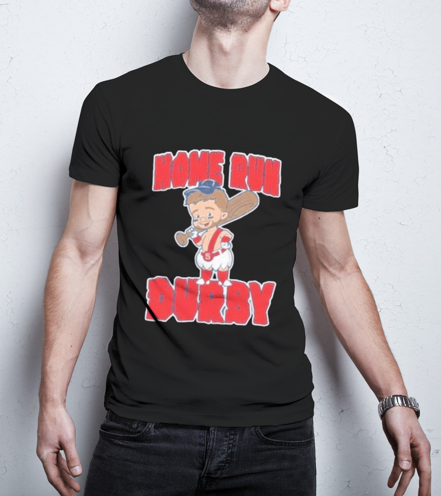 Boston Red Sox Payton Tolle Home Run Durby Cartoon Baseball Player In Red And White Uniform T-Shirt