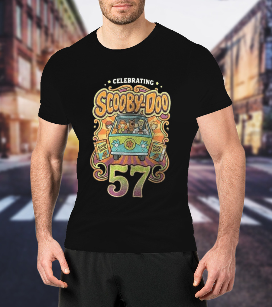 Celebrating 57 Years Scooby Doo And Mystery Machine Adventure T-Shirt