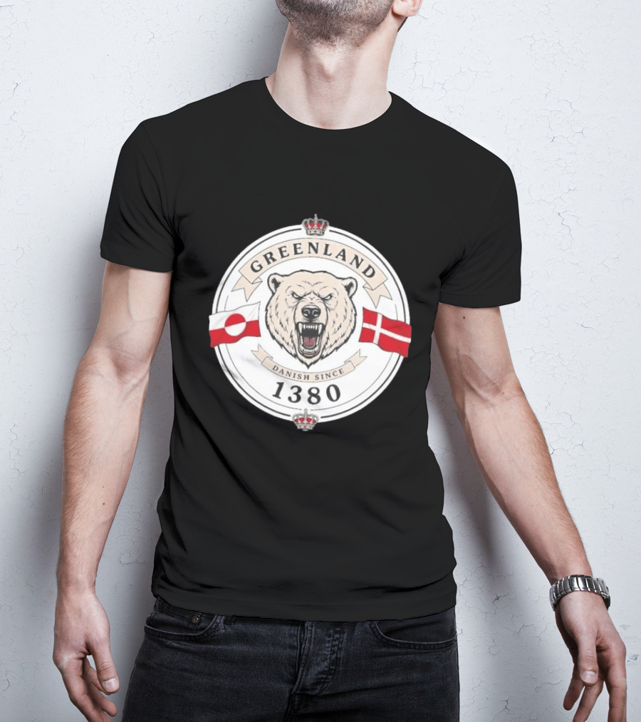 Greenland Danish Since 1380 Polar Bear Flags T-Shirt