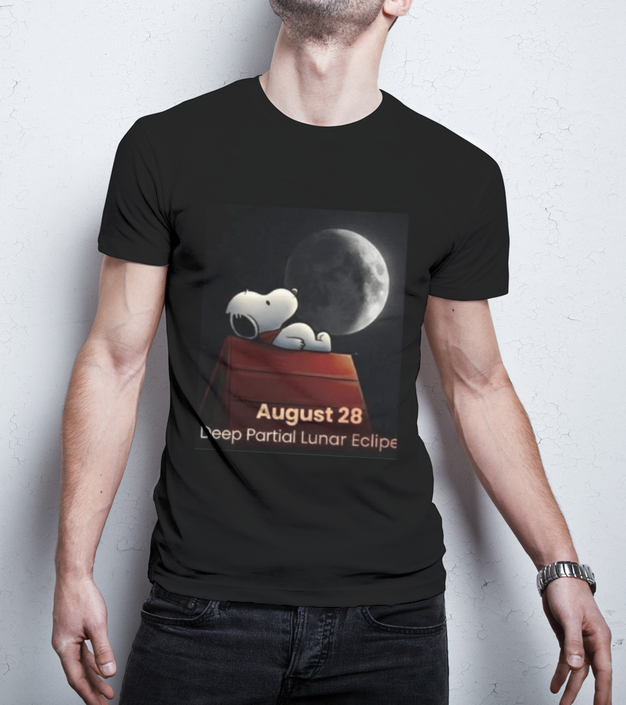 Snoopy August 28 Deep Partial Lunar Eclipse 2026 T-Shirt