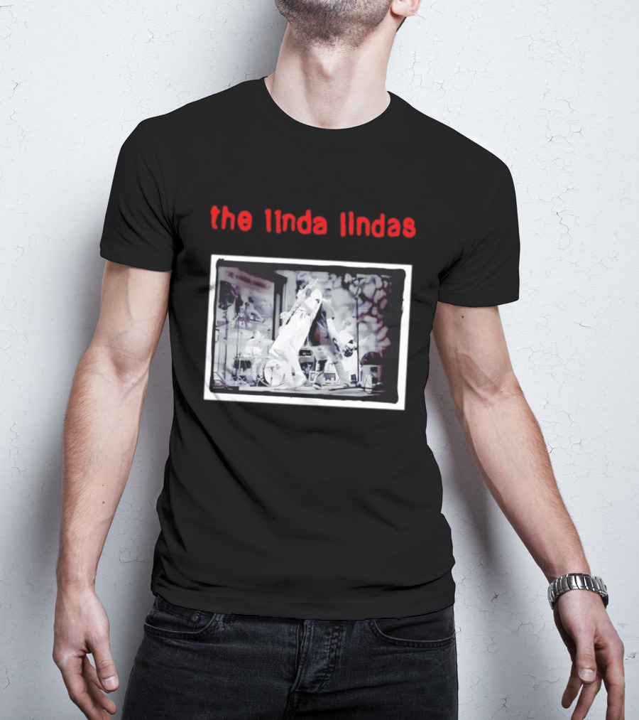 The Linda Lindas Live Performance Punk Rock Black And White Stage Scene T-Shirt