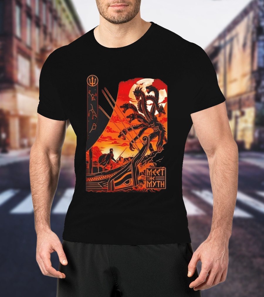 Meet The Myth Hydra Greek Mythology Hercules Dramatic Battle Scene T-Shirt