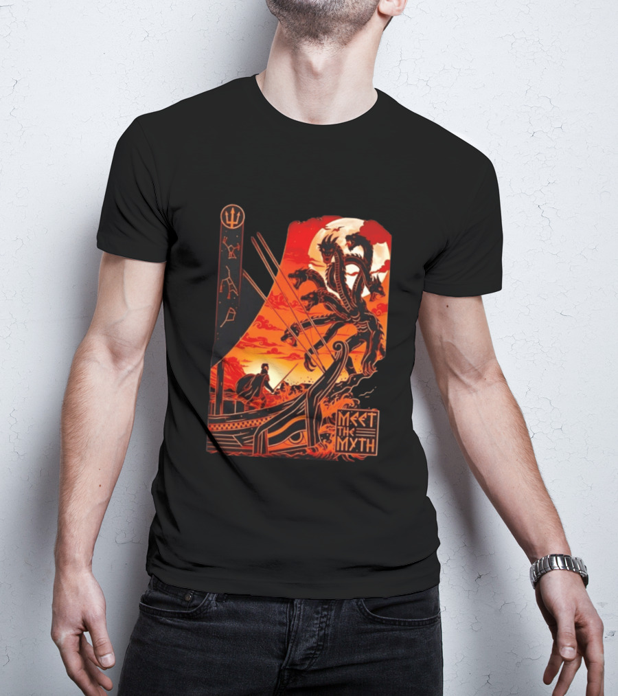 Meet The Myth Hydra Greek Mythology Hercules Dramatic Battle Scene T-Shirt