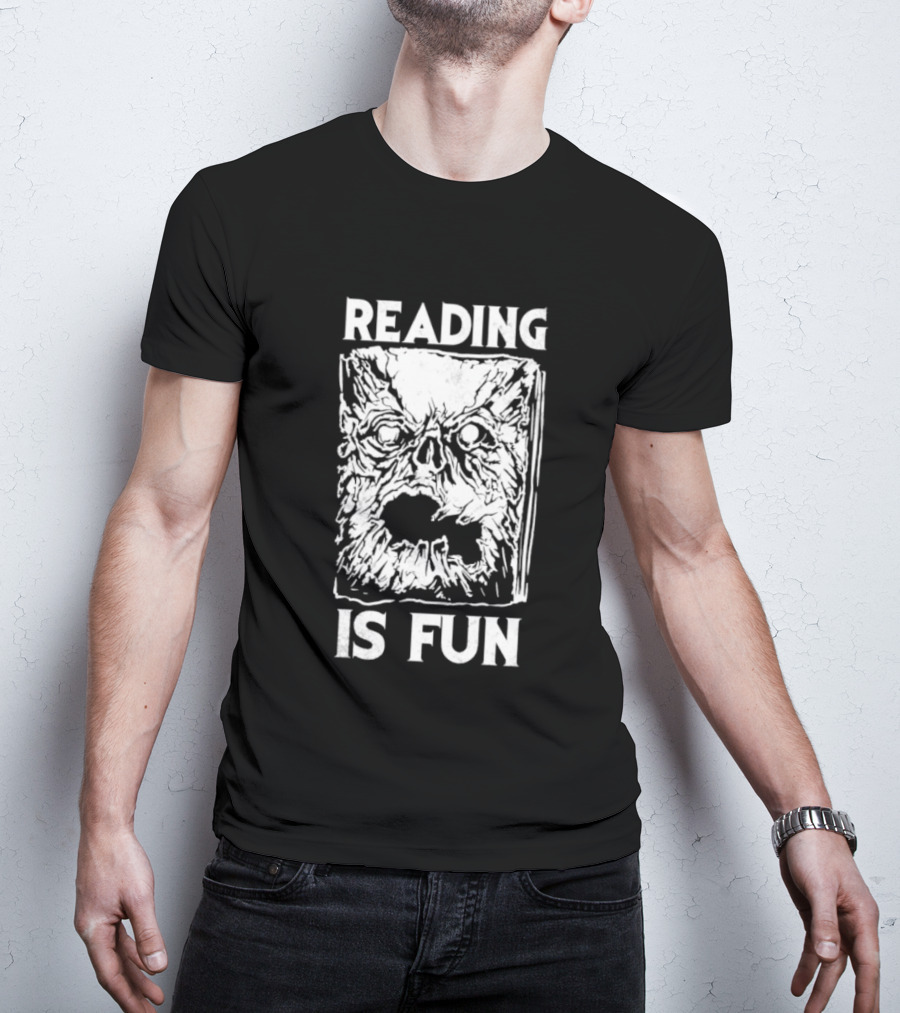 Necronomicon Reading Is Fun Creepy Face T-Shirt