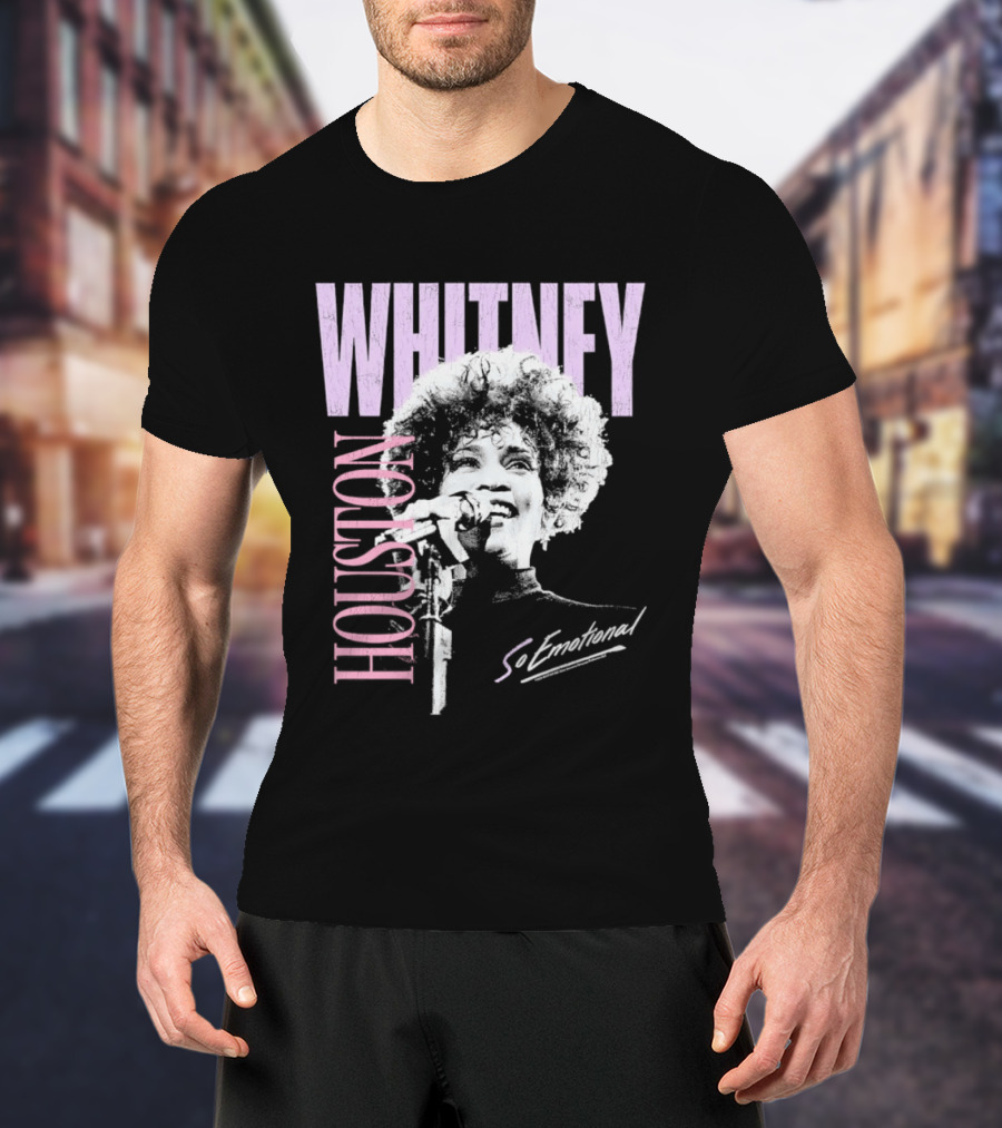 Whitney Houston So Emotional Distressed Vintage Pop Culture 80s T-Shirt