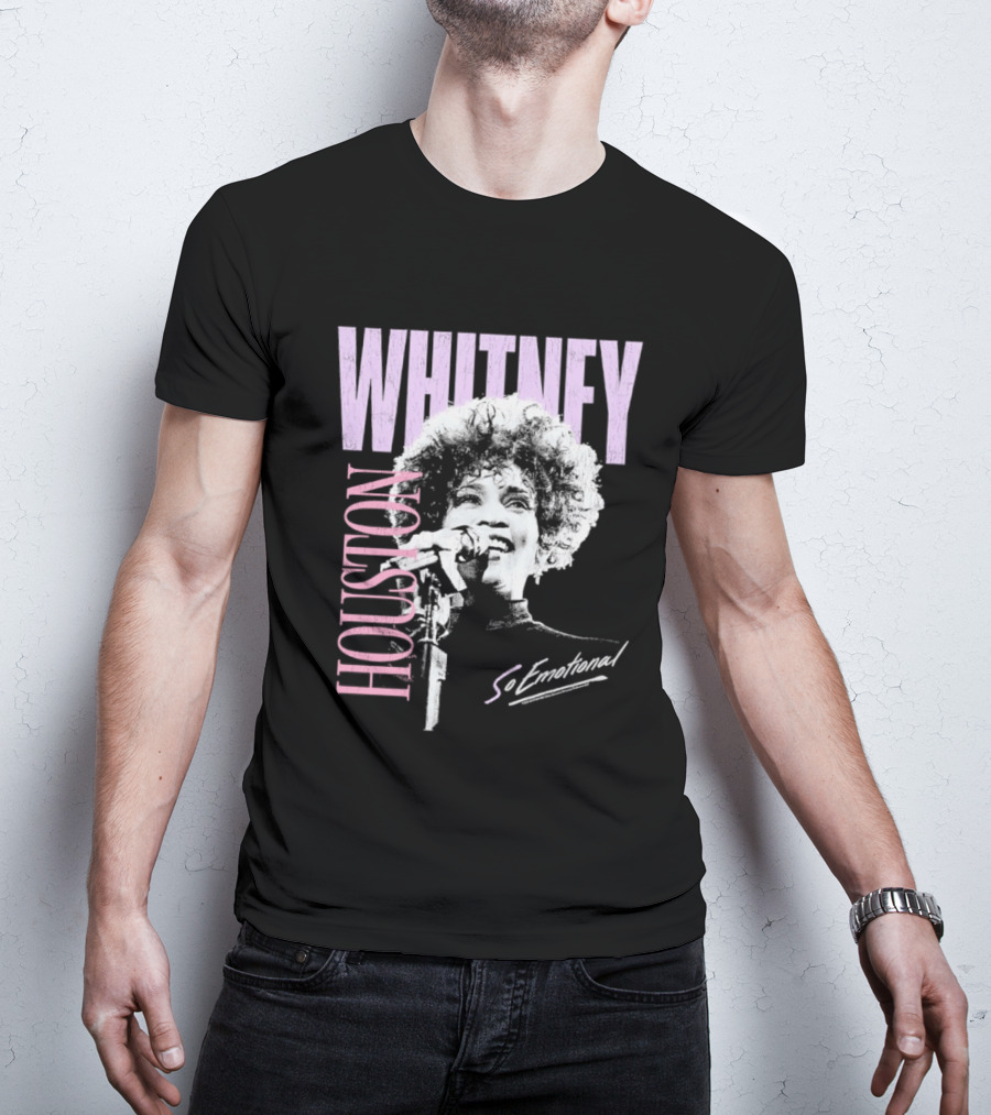 Whitney Houston So Emotional Distressed Vintage Pop Culture 80s T-Shirt