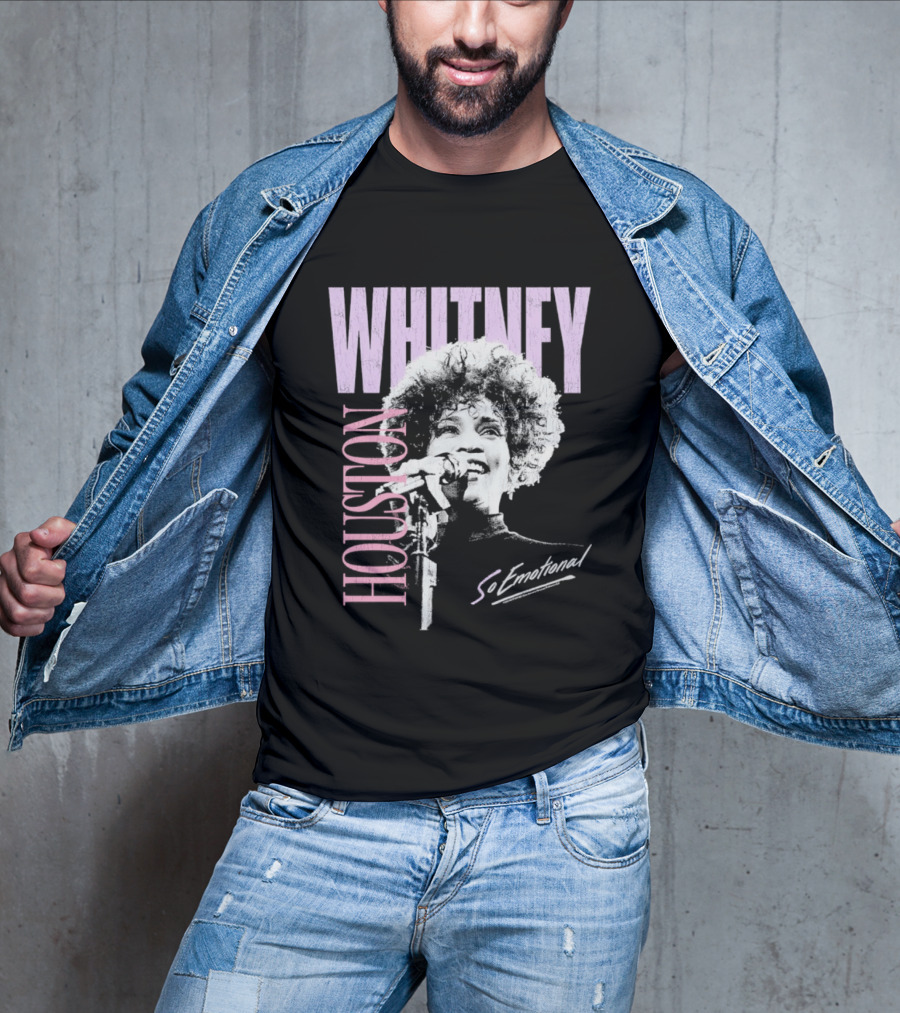 Whitney Houston So Emotional Distressed Vintage Pop Culture 80s T-Shirt