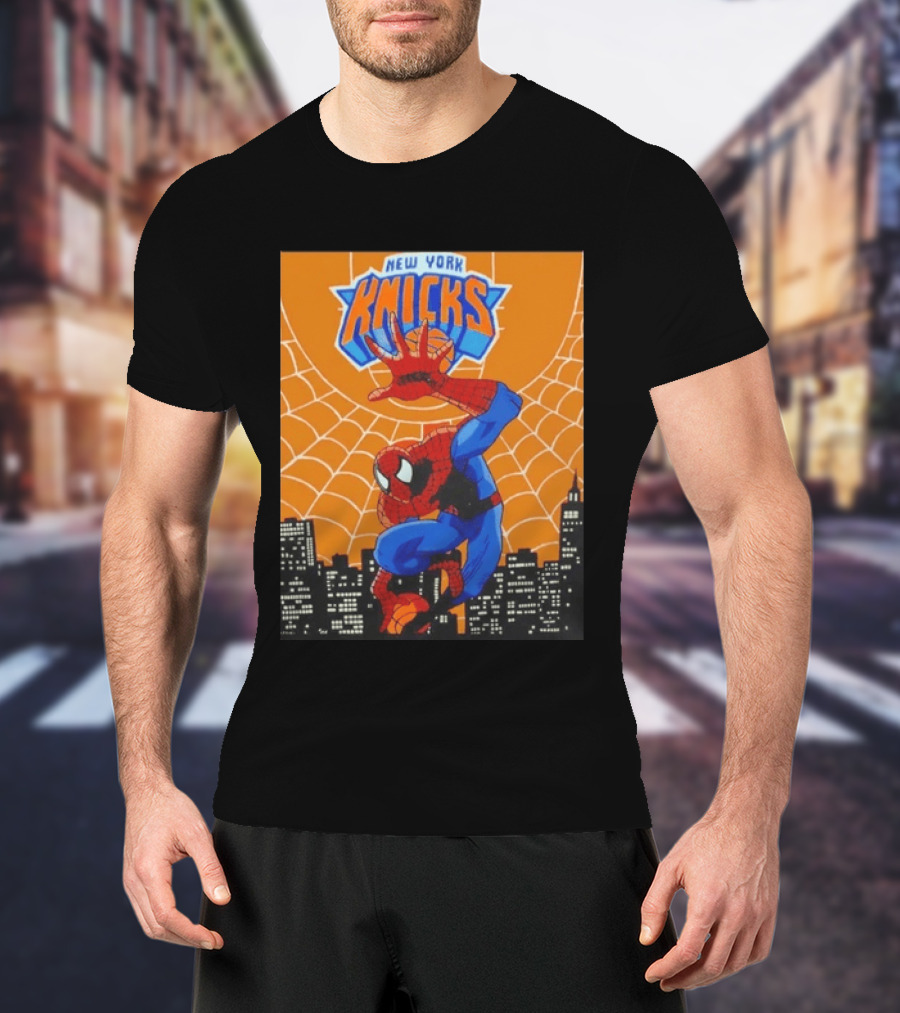 New York Knicks Spider Man Basketball T-Shirt