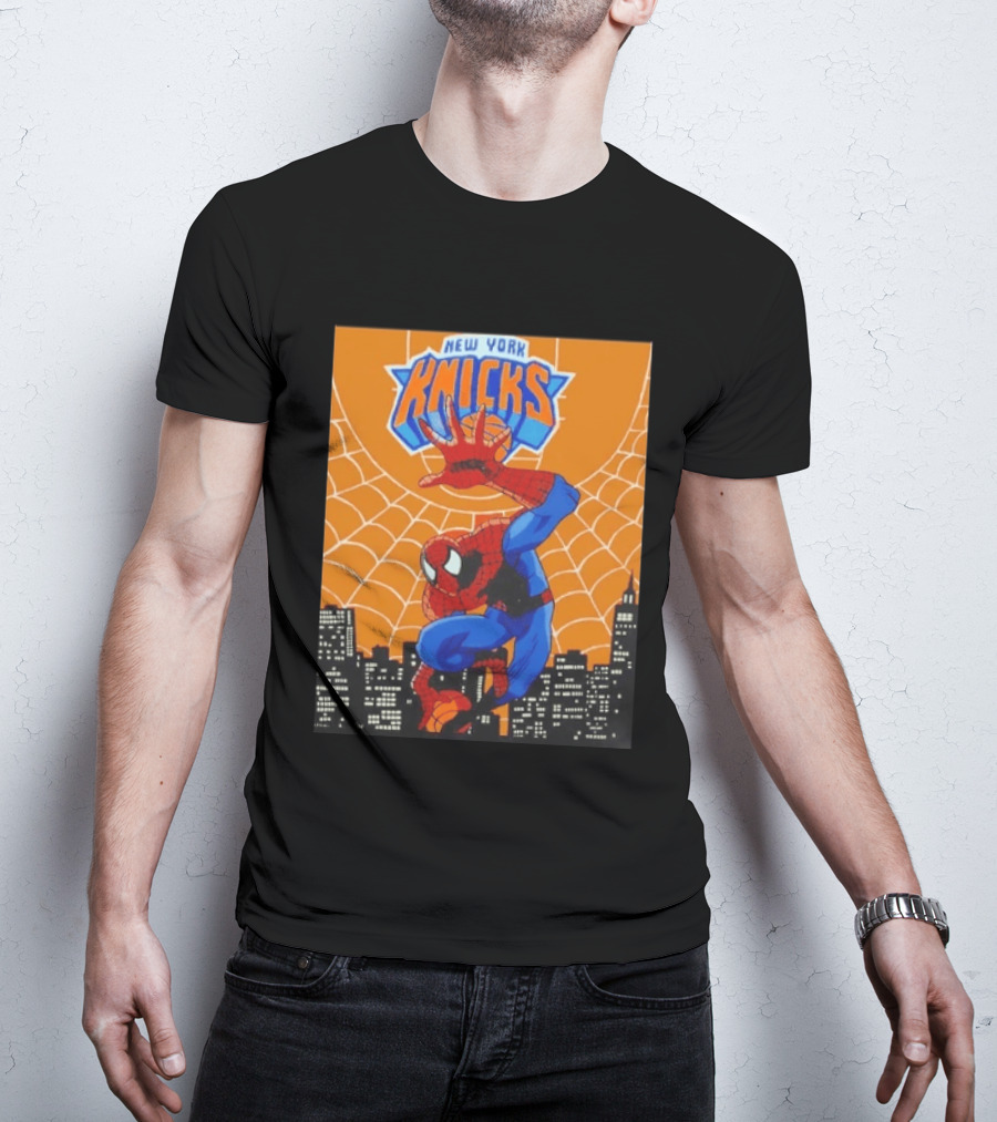 New York Knicks Spider Man Basketball T-Shirt