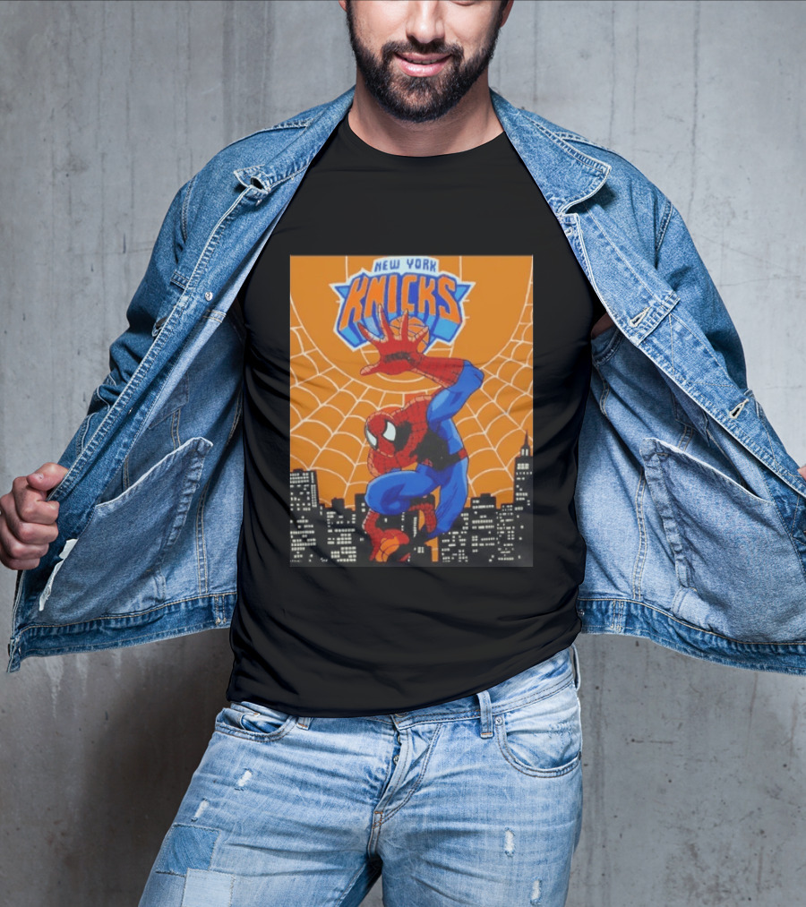 New York Knicks Spider Man Basketball T-Shirt