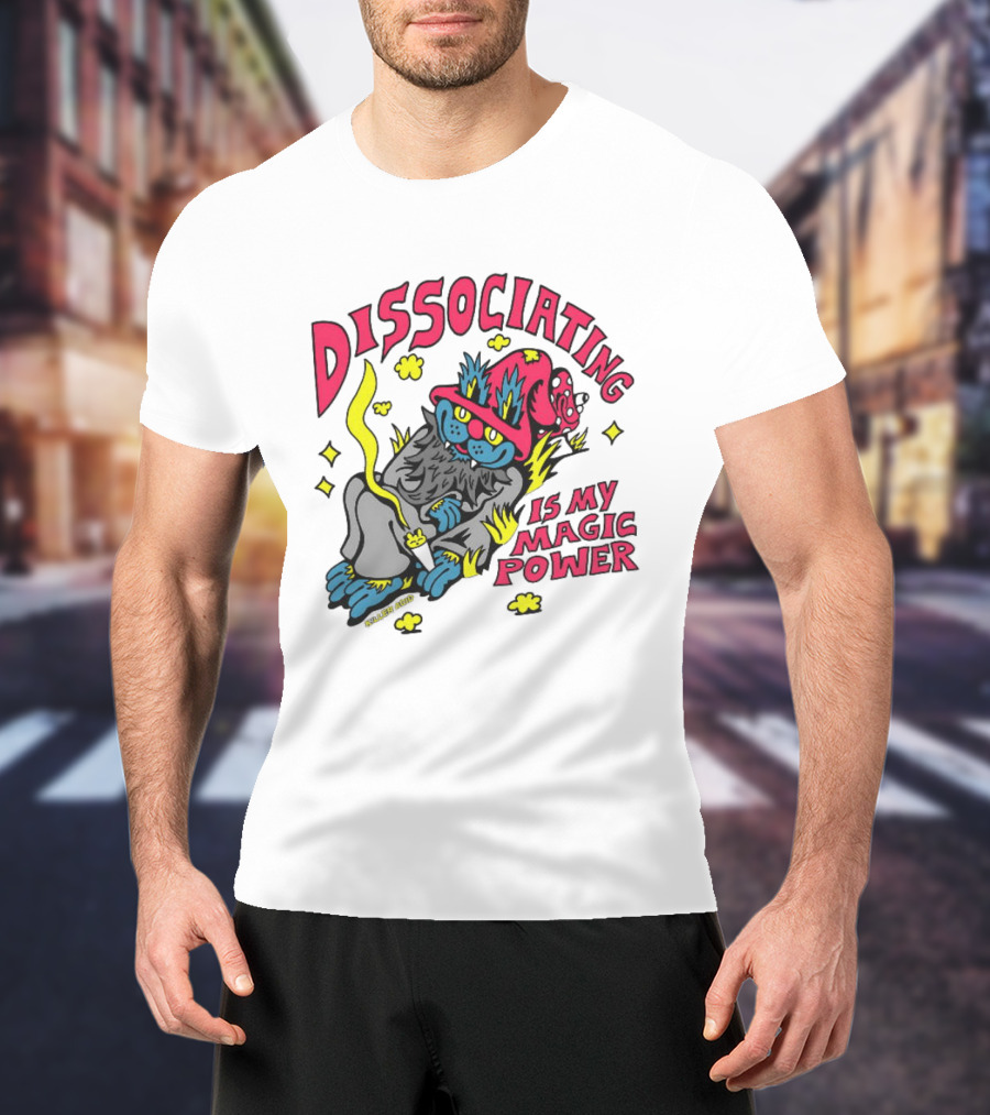 Dissociating Is My Magic Power Killer Acid Wizard Cat T-Shirt