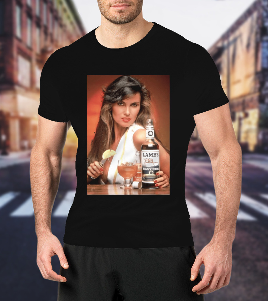 Lamb's Navy Rum Caroline Munro Orange Juice Cocktail Advertising T-Shirt
