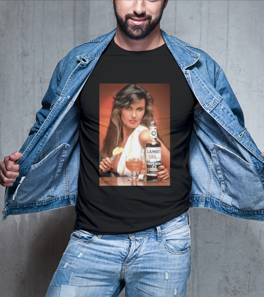 Lamb's Navy Rum Caroline Munro Orange Juice Cocktail Advertising T-Shirt