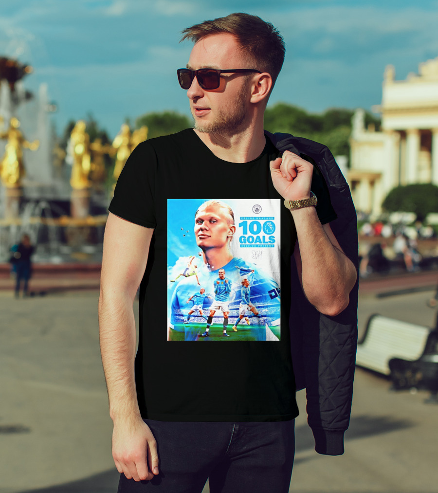 Erling Haaland 100 Goals Premier League 2022 2023 Present T-Shirt