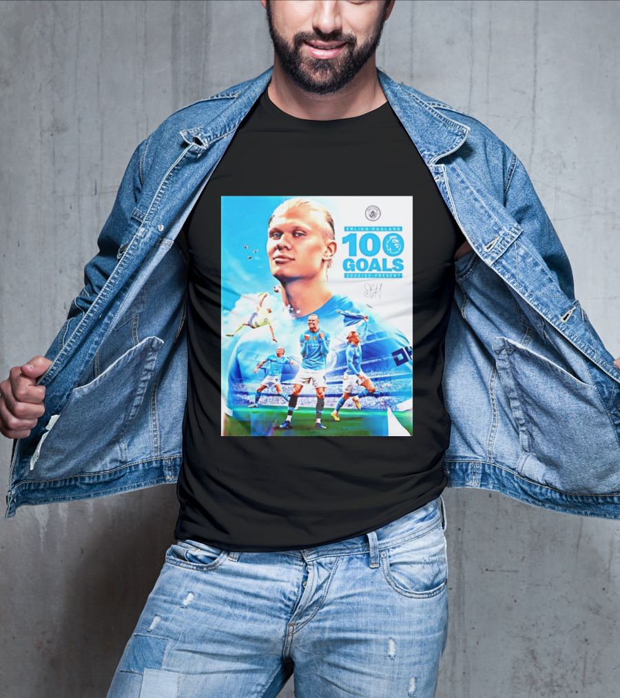 Erling Haaland 100 Goals Premier League 2022 2023 Present T-Shirt