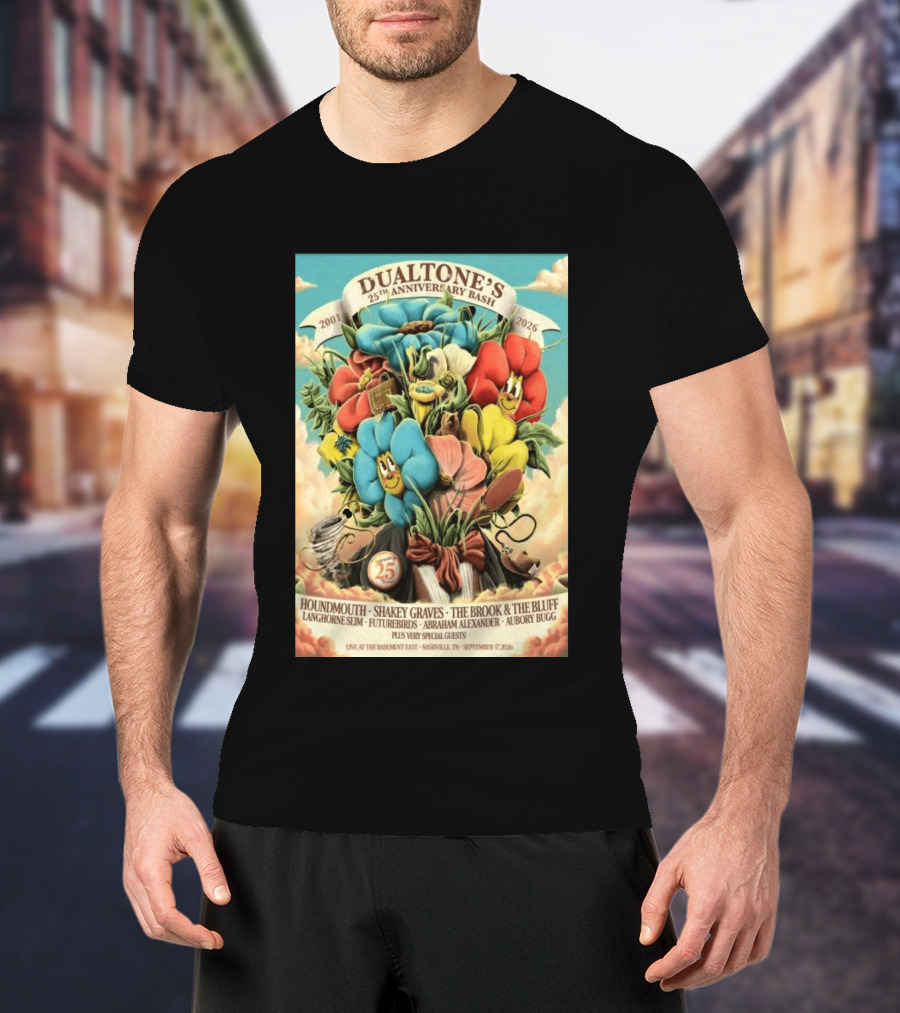 Dualtone's 25th Anniversary Bash September 17, 2026 Nashville Featuring Shakey Graves And The Brook & The Bluff T-Shirt