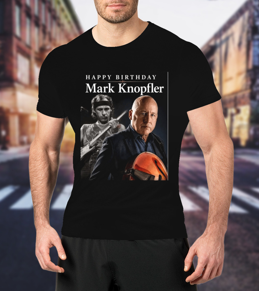Mark Knopfler Birthday Celebration With Iconic Guitar T-Shirt
