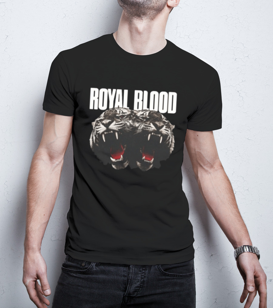Royal Blood Dead Company Coloured Tiger Faded Black T-Shirt