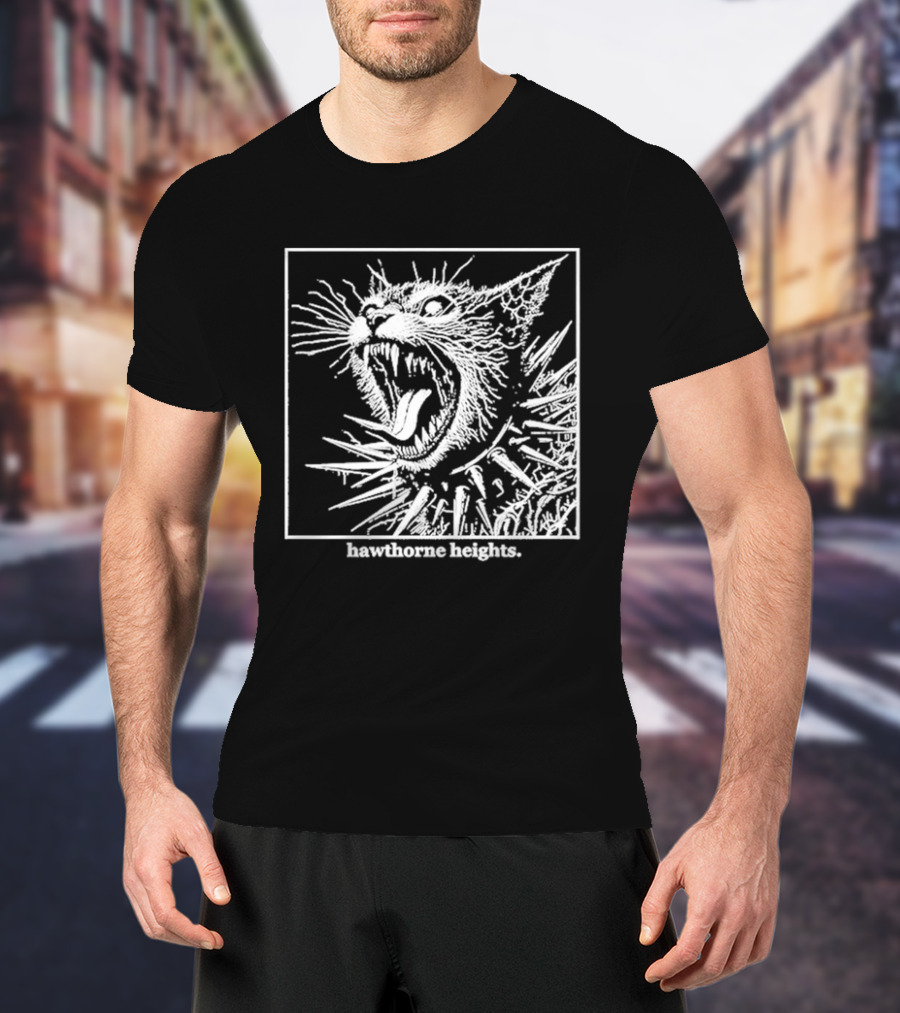 Hawthorne Heights Spiked Collar Cat Punk T-Shirt