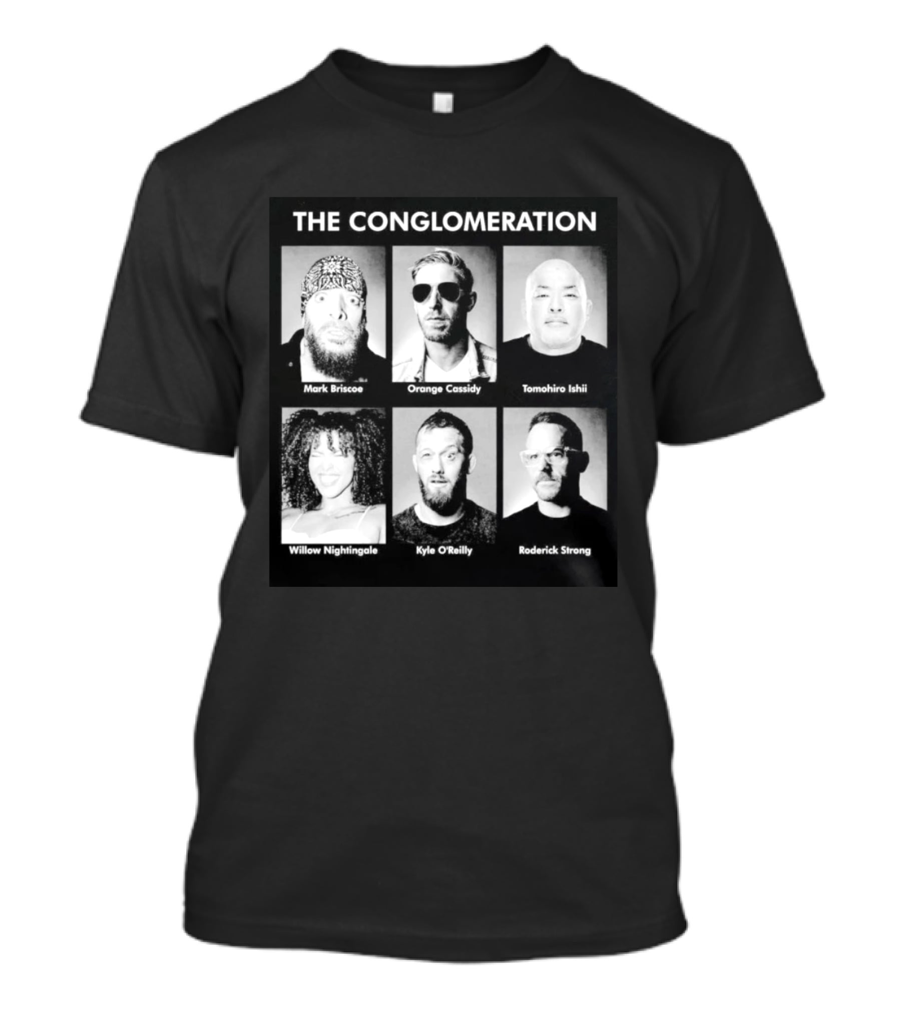 The Conglomeration Mark Briscoe Orange Cassidy Tomohiro Ishii Willow Nightingale Kyle O'Reilly Roderick Strong T-Shirt