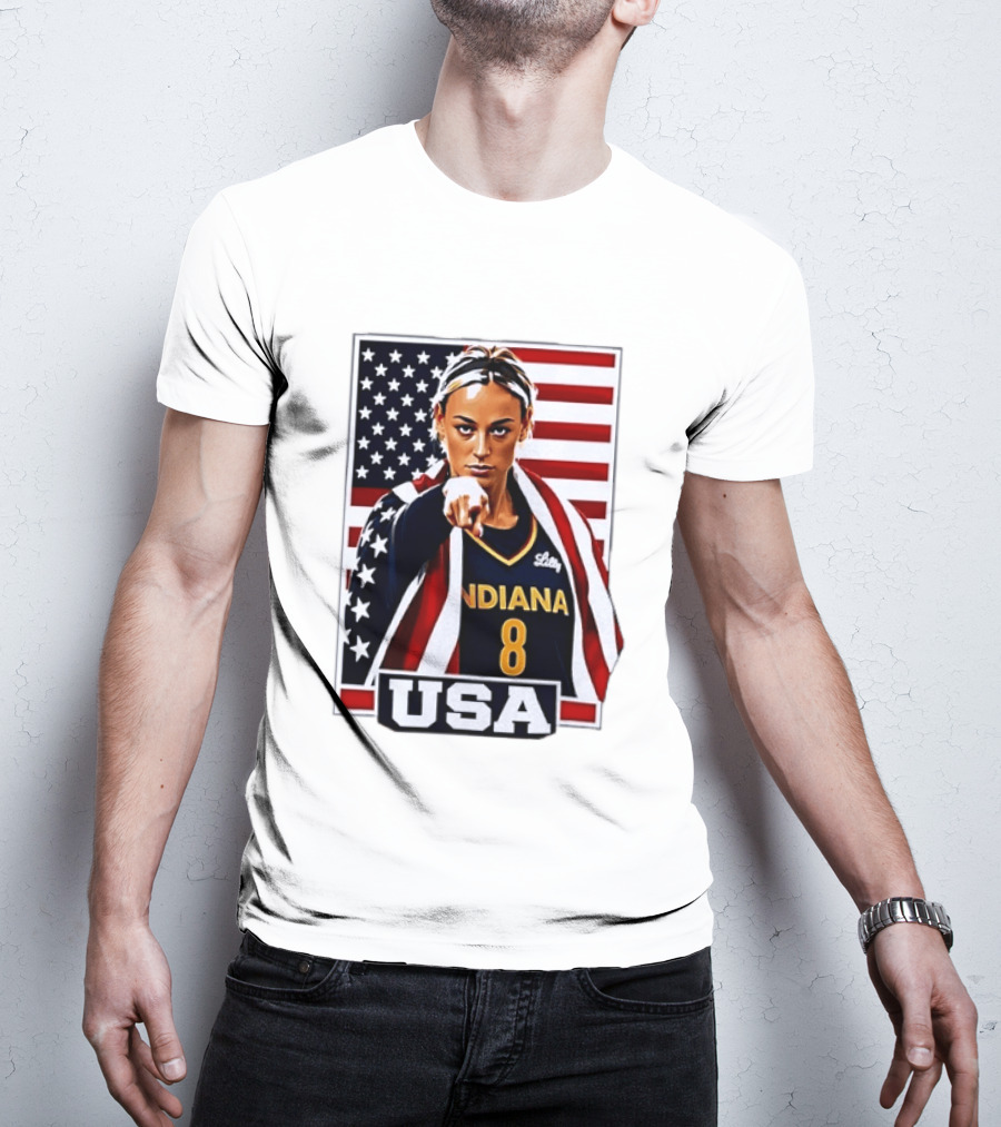 Lexie Hull Indiana Fever 8 USA WNBA Basketball Flag T-Shirt