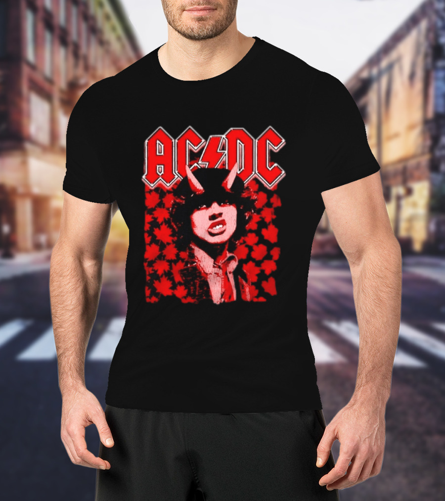 AC DC Pwr Up Canada 2026 Tour Rock Band Maple Leaf T-Shirt
