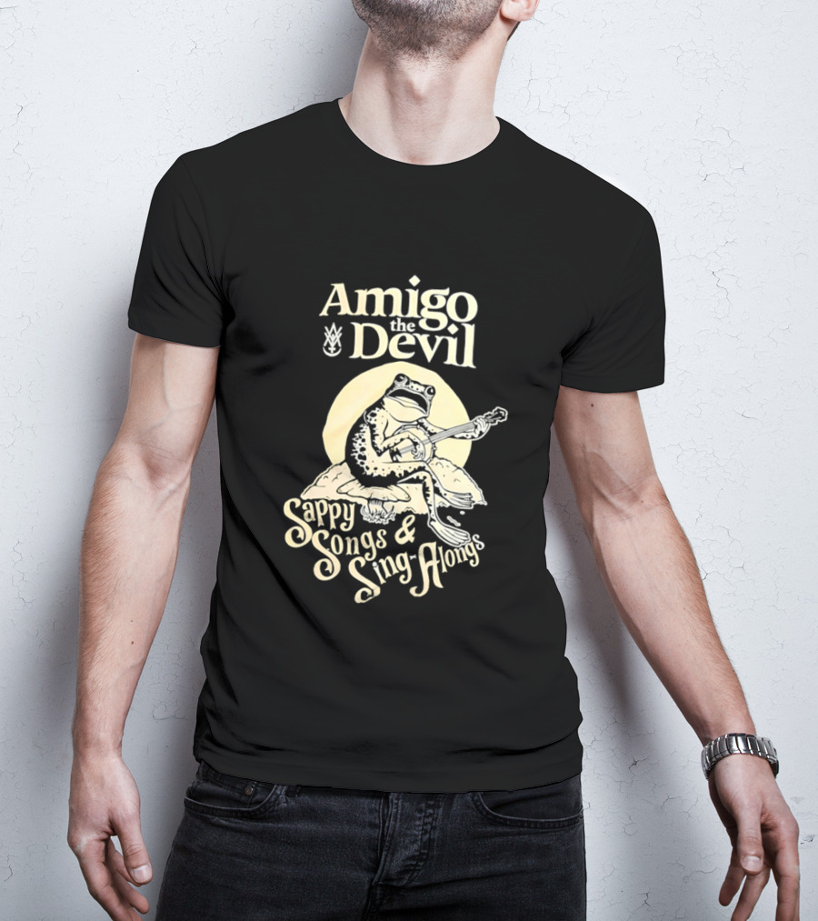 Amigo The Devil Sappy Songs And Sing Alongs Frog Playing Banjo T-Shirt