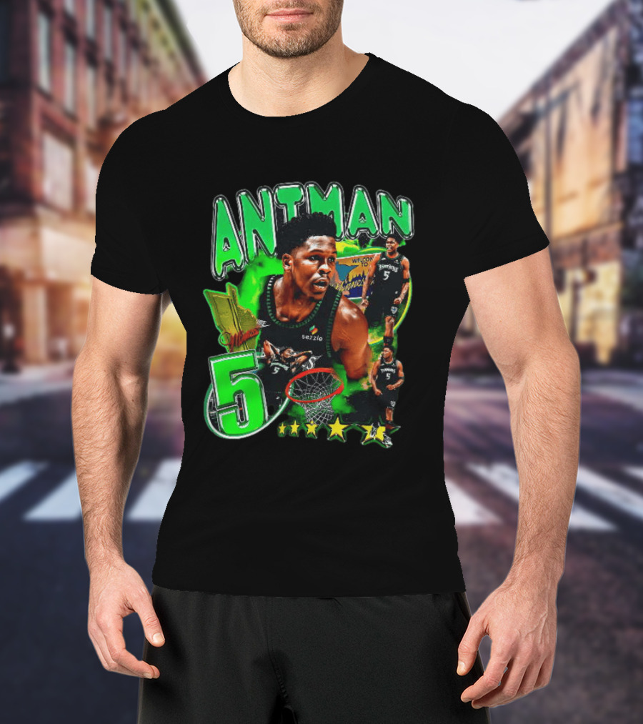 ANITMAN 5 Anthony Edwards Minnesota Timberwolves Welcome To Minnesota T-Shirt