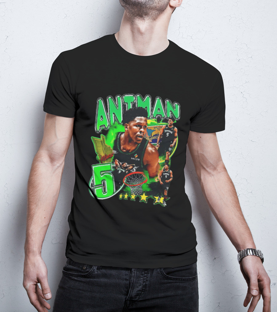 ANITMAN 5 Anthony Edwards Minnesota Timberwolves Welcome To Minnesota T-Shirt