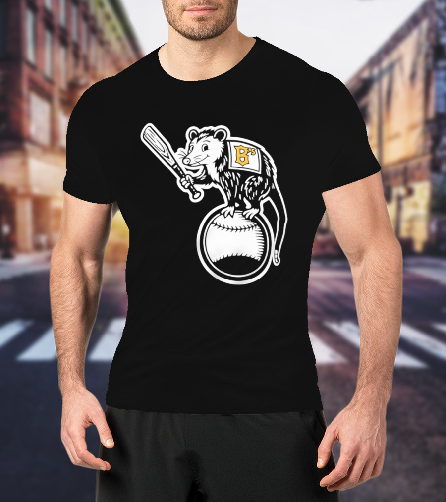 B's Baseball Opossum Batting On Ball T-Shirt