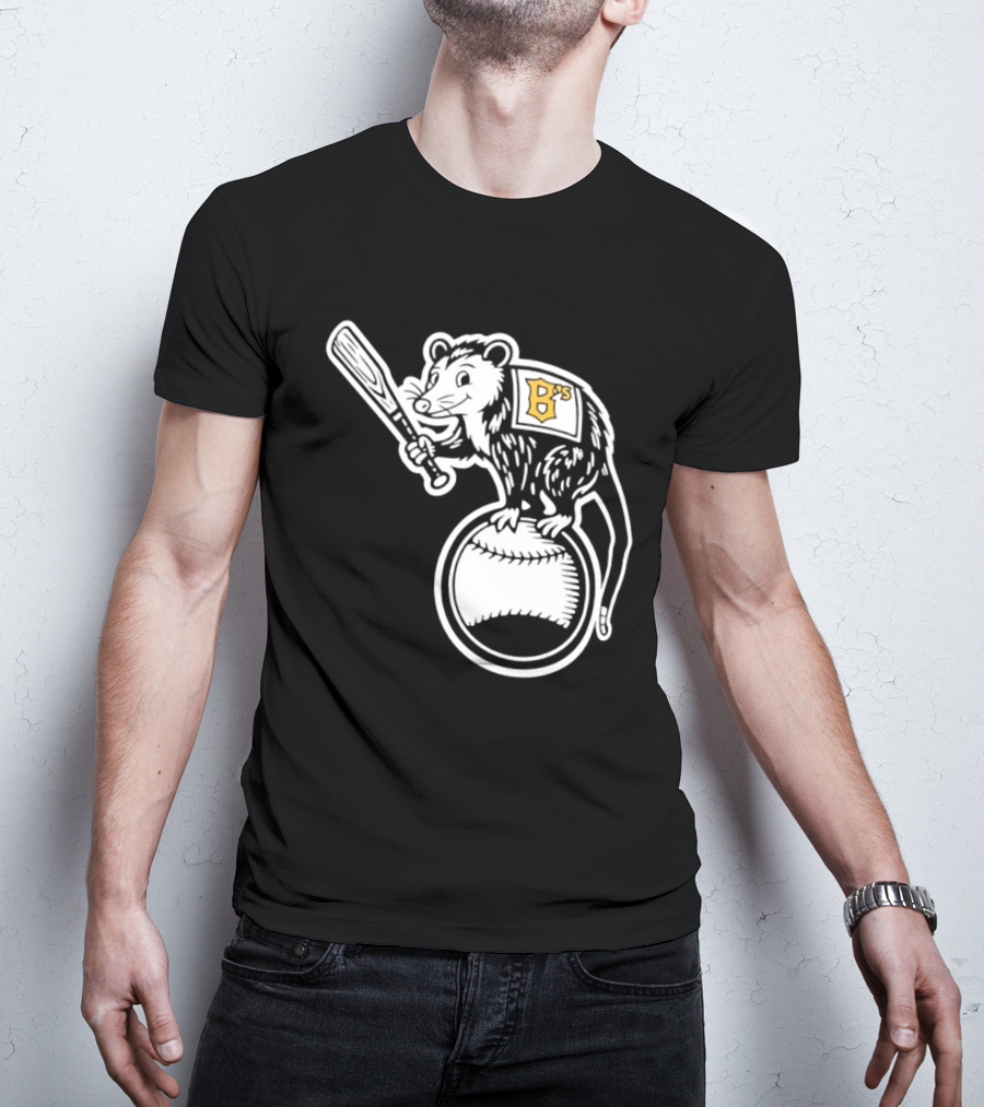 B's Baseball Opossum Batting On Ball T-Shirt