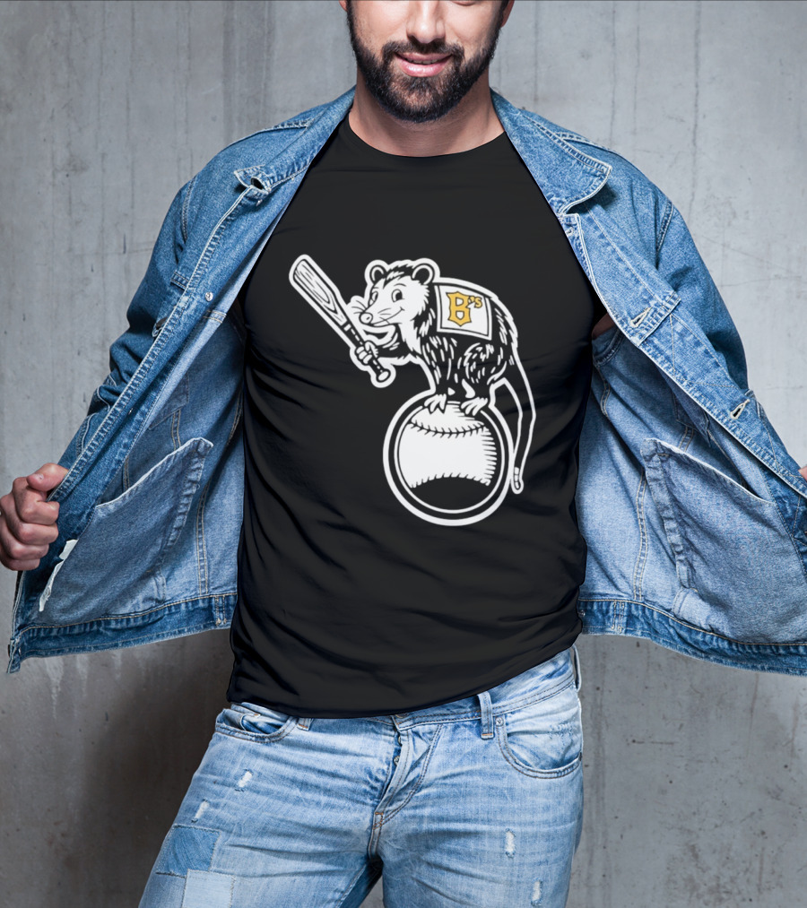 B's Baseball Opossum Batting On Ball T-Shirt