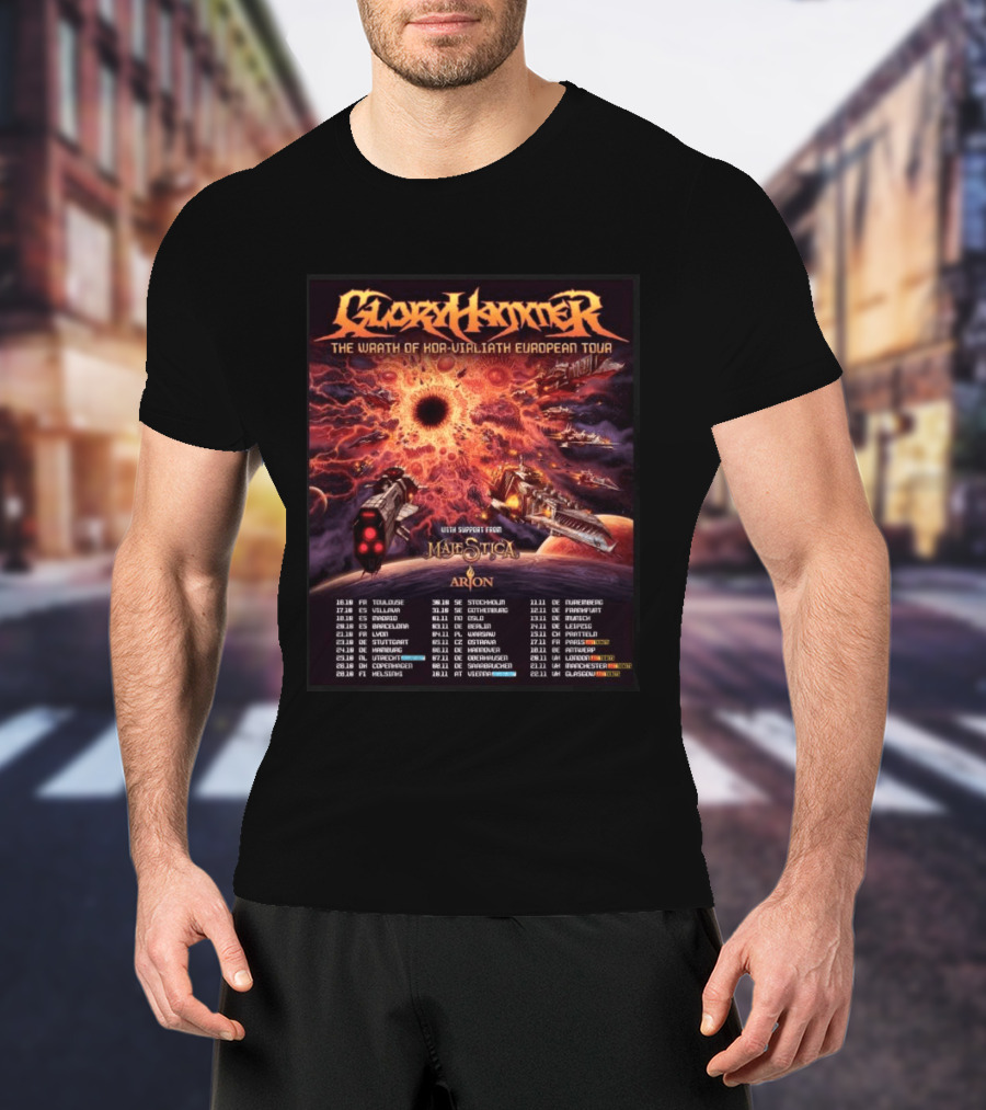 Gloryhammer The Wrath Of Kor Virliath European Tour Dates With Support From Majestica Arion T-Shirt