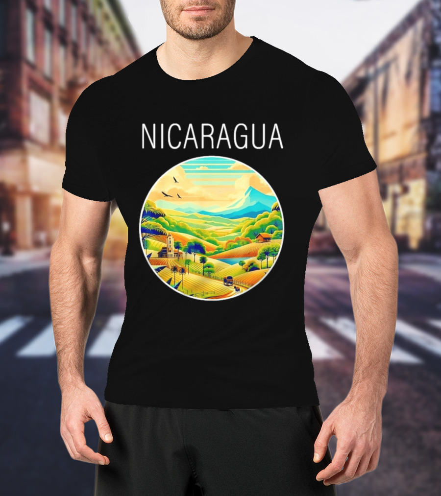 Nicaragua Scenic Landscape Central America Vibrant Mountain View T-Shirt
