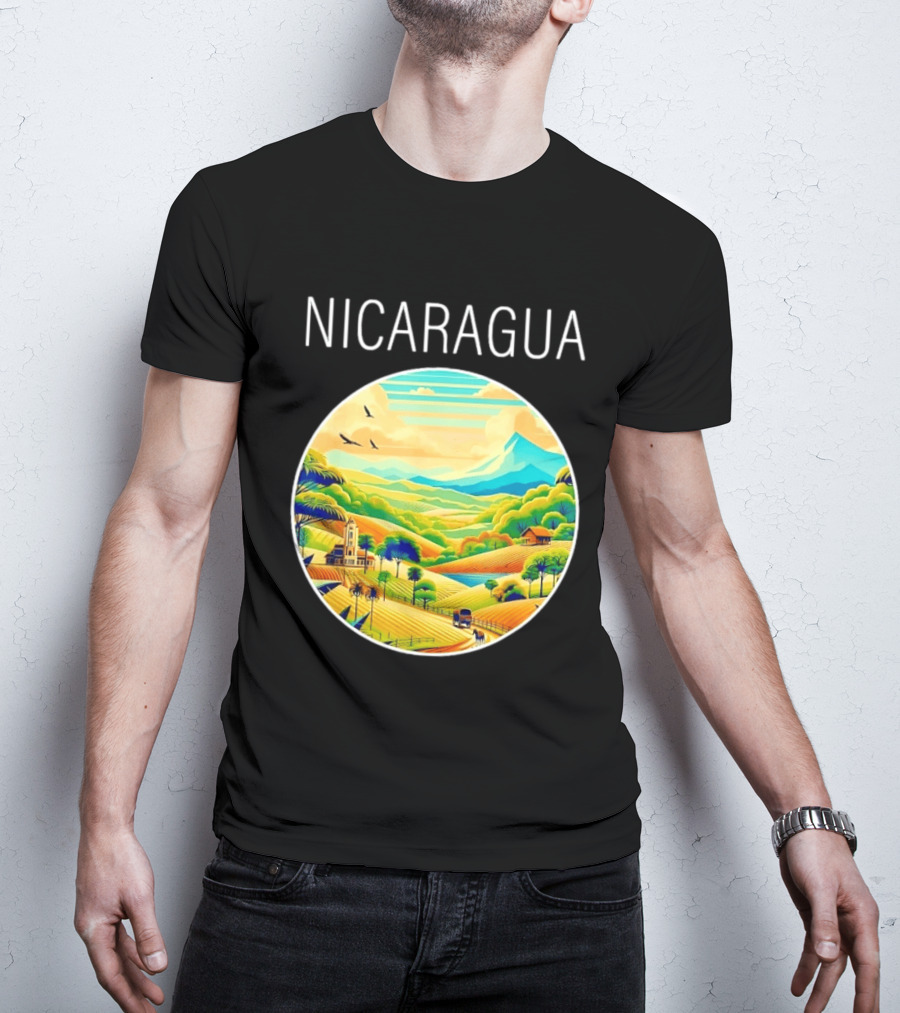 Nicaragua Scenic Landscape Central America Vibrant Mountain View T-Shirt