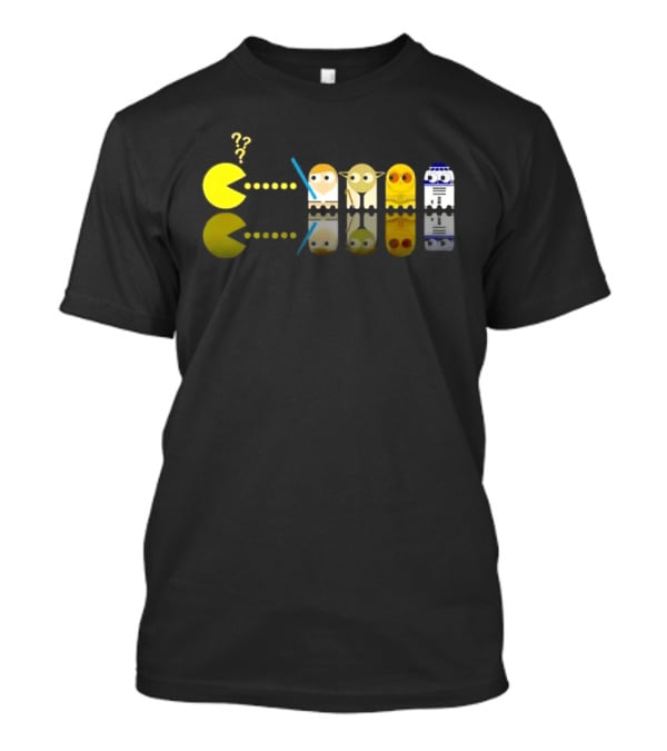 Pac Man Star Wars Crossover Luke Skywalker Yoda R2D2 T-Shirt
