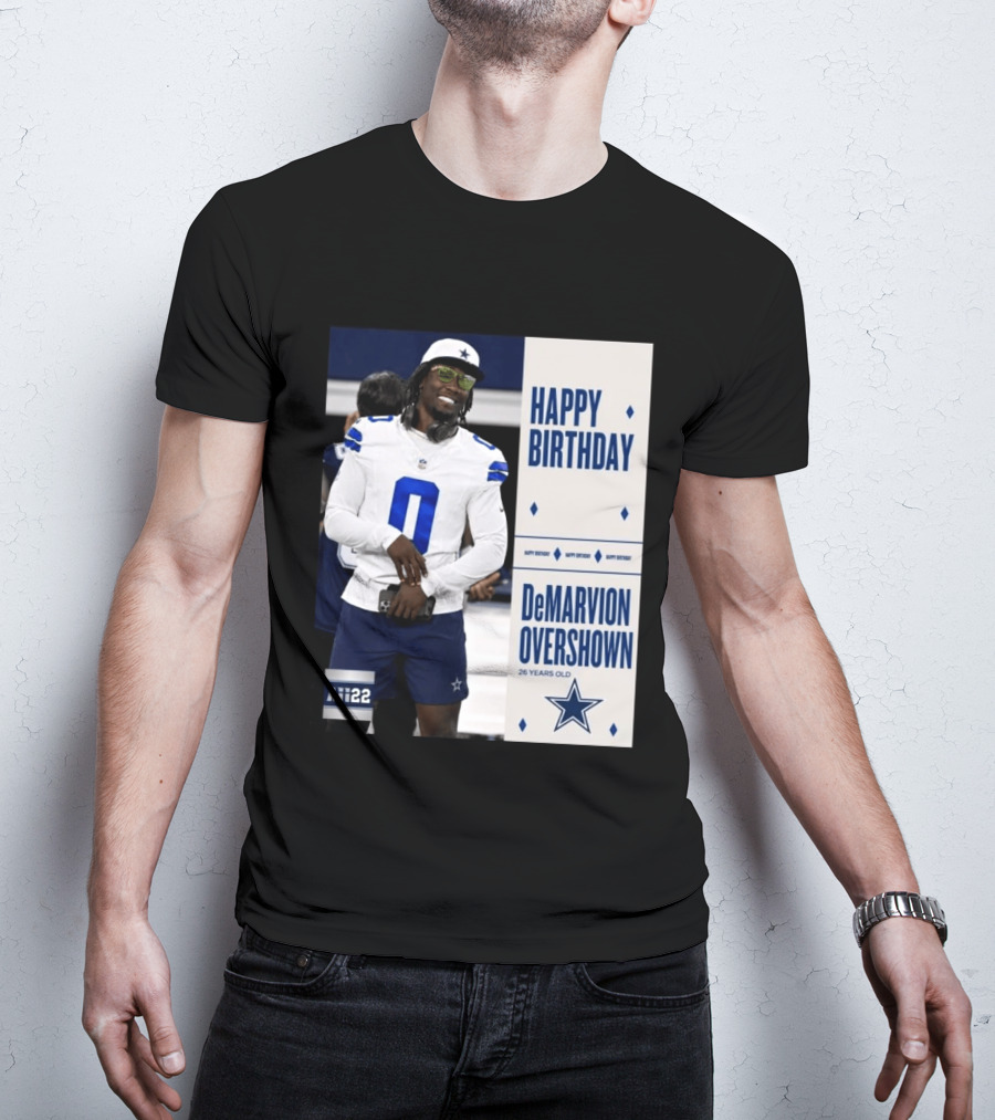 Happy Birthday DeMarvion Overshown 26 Years Old Dallas Cowboys Linebacker Celebration T-Shirt