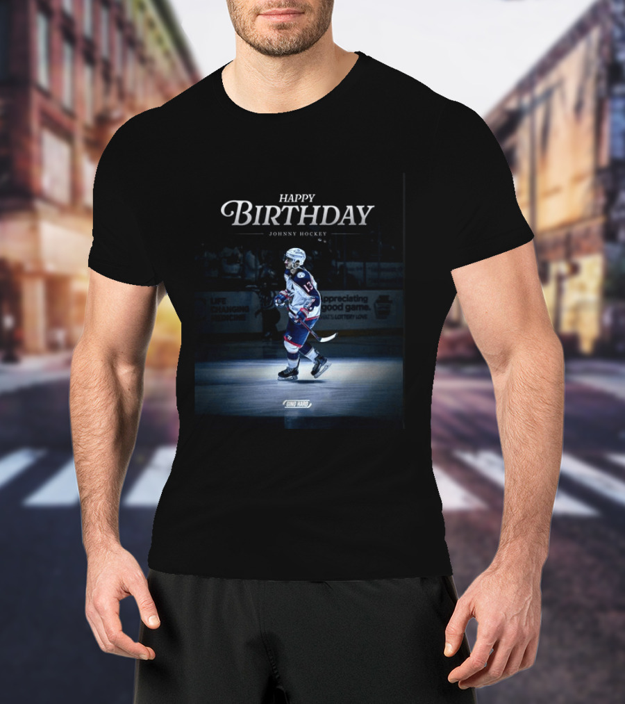 Happy Birthday Johnny Hockey NHL Player Spotlight Ice Rink Celebration T-Shirt
