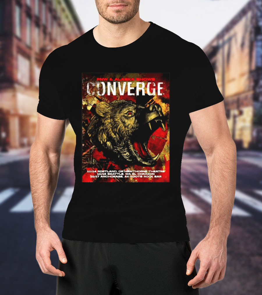 PNW Alaska Shows Converge Bear October Portland Seattle Anchorage Tour Dates T-Shirt