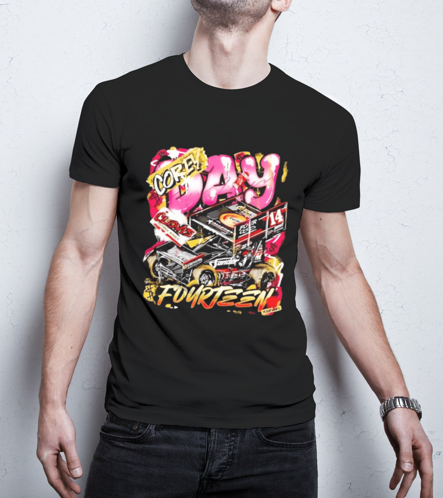 Corey Day Clovis Racing Sprint Car Number 14 Fourteen T-Shirt