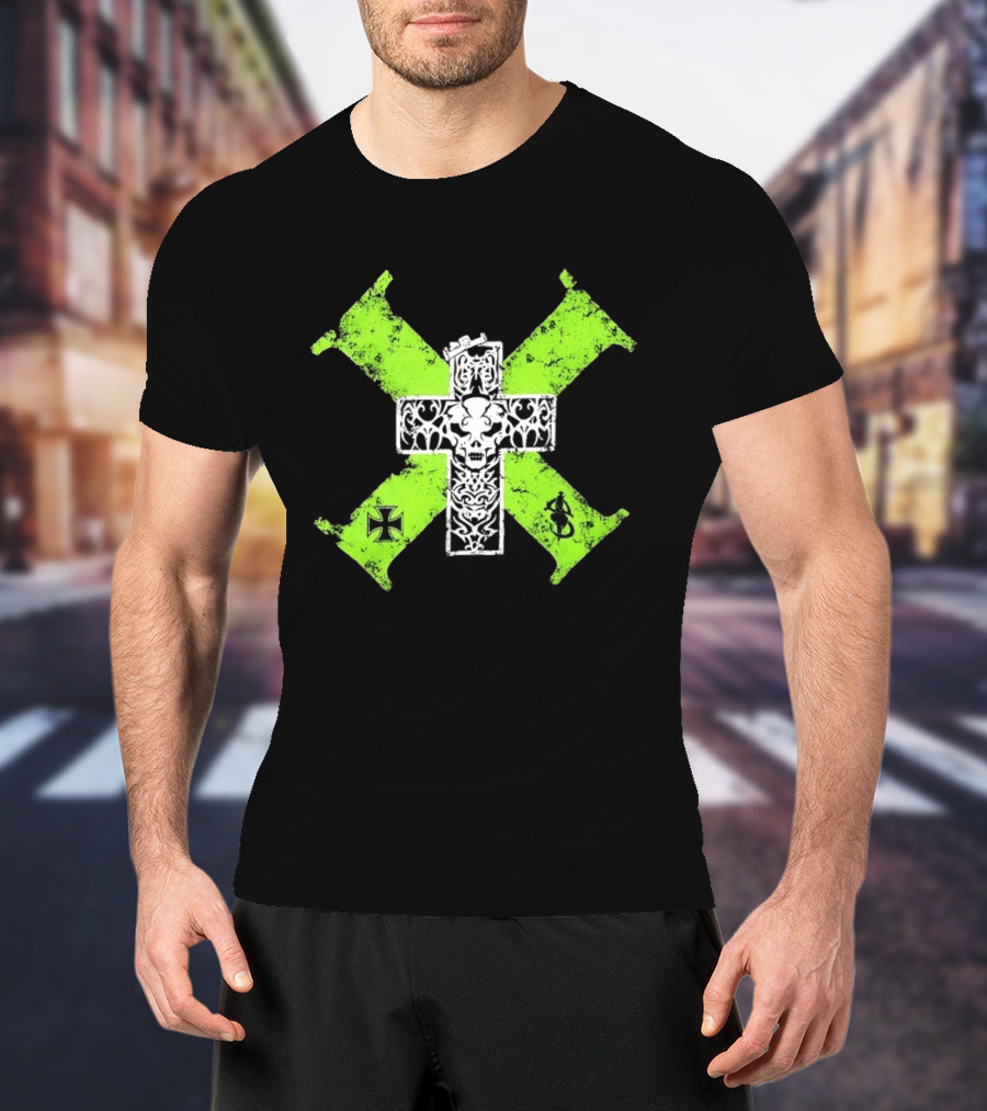 D Generation X Distressed Skull Cross DX WWE Wrestling T-Shirt