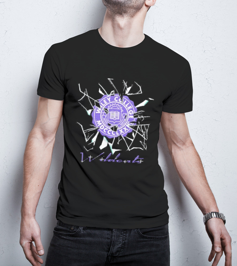 Wiley College Wildcats Seal Shattered Glass MDCCCXLII T-Shirt