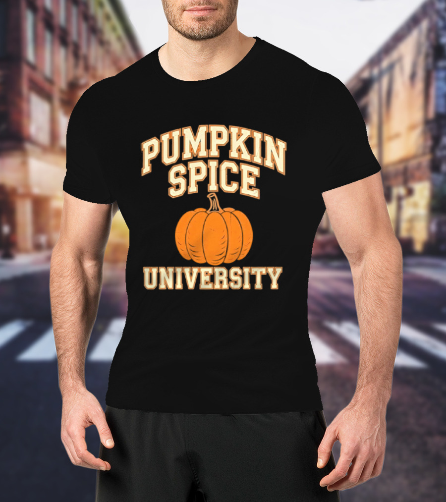 Pumpkin Spice University Distressed Fall T-Shirt