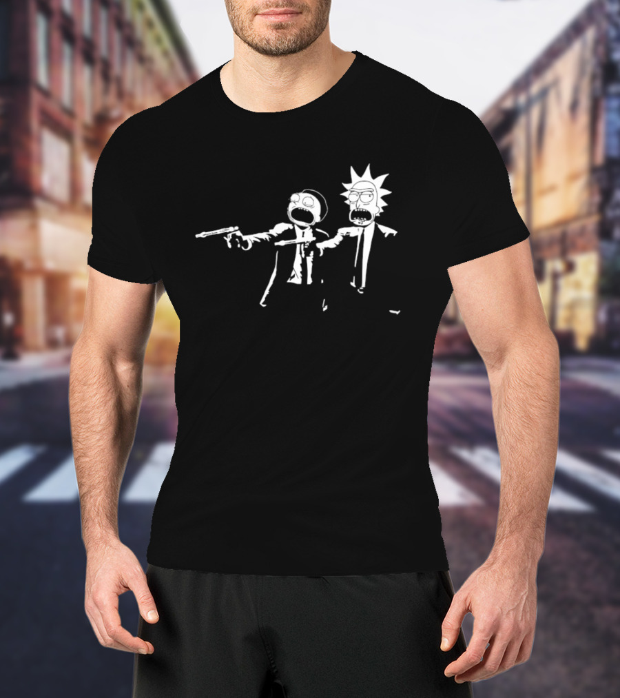 Rick And Morty Pulp Fiction Crossover Adult Swim T-Shirt