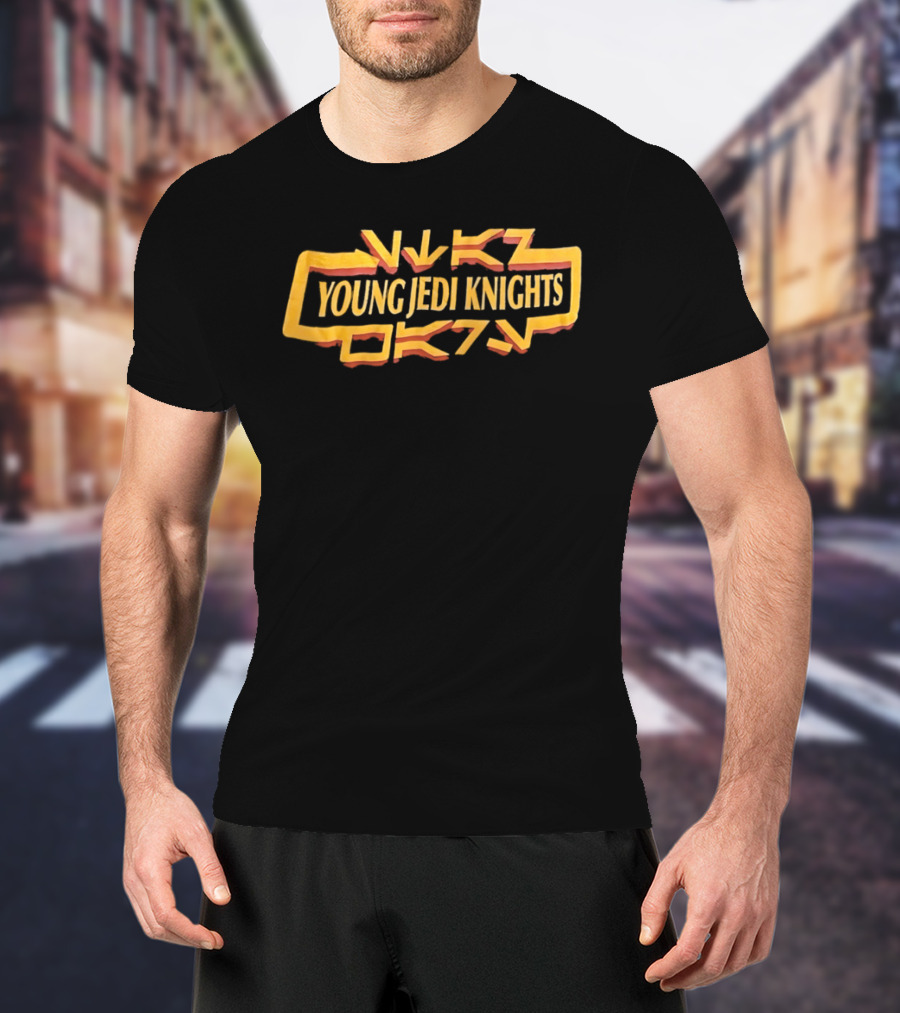 Young Jedi Knights Star Wars Sci Fi Text Art Yellow T-Shirt