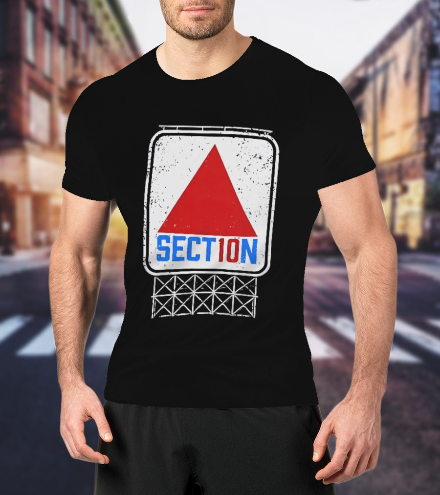 Section 10 Boston Red Sox Fenway Park Baseball Triangular Sign T-Shirt
