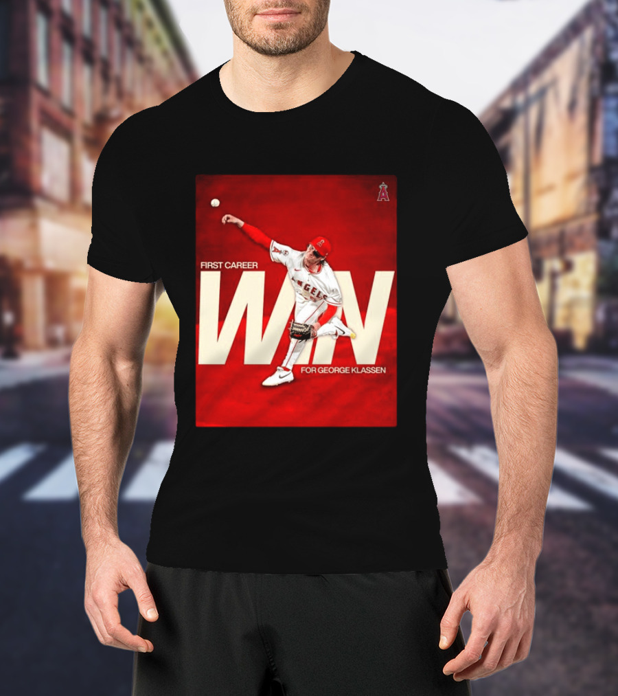 Los Angeles Angels First Career Win For George Klassen Baseball T-Shirt