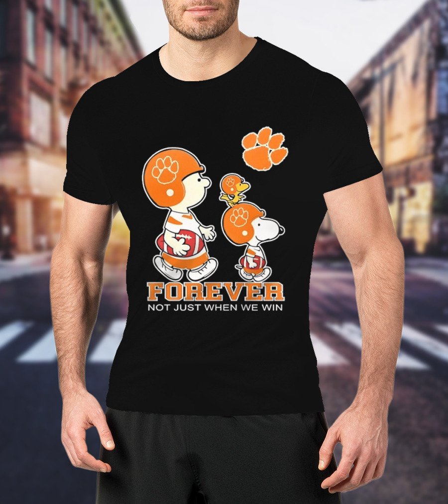 Snoopy Woodstock Charlie Brown Clemson Tigers Forever Not Just When We Win T-Shirt