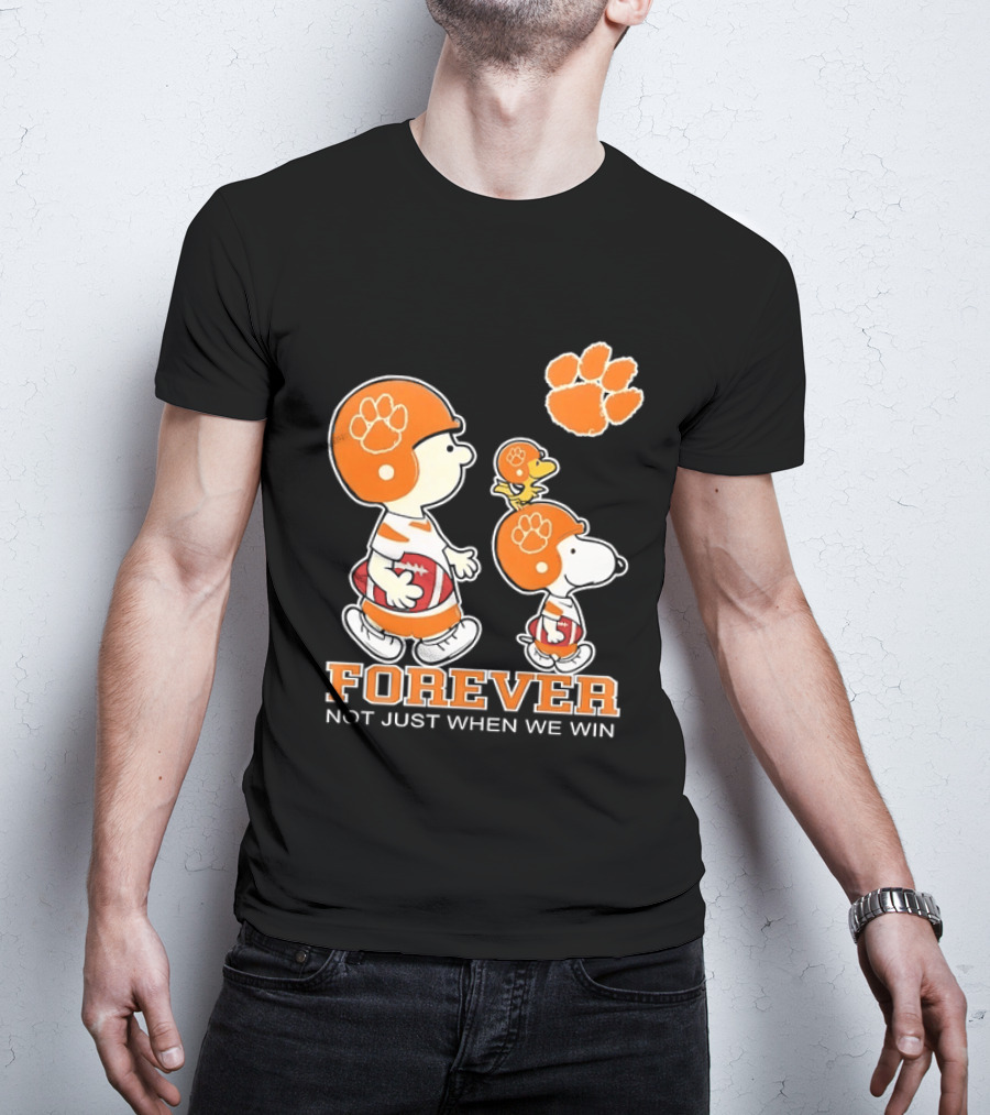 Snoopy Woodstock Charlie Brown Clemson Tigers Forever Not Just When We Win T-Shirt
